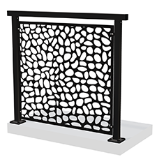 Black patterned metal railing