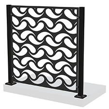 Black partition with a wave pattern