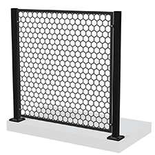 Black hexagonal mesh fence