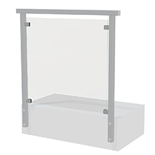 Glasräcke i aluminium med överliggare
