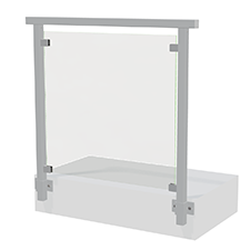 Aluminiumräcke med glaspanel och överliggare