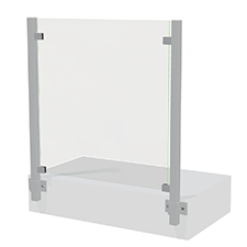 Transparent glasvägg med aluminiumram