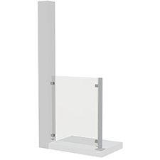 Glasräcke med aluminiumstolpe