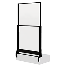 Garde-corps en verre noir, réglable en hauteur, avec des profilés en aluminium noirs