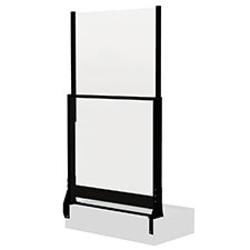 Garde-corps en verre noir, réglable en hauteur, avec structure de soutien